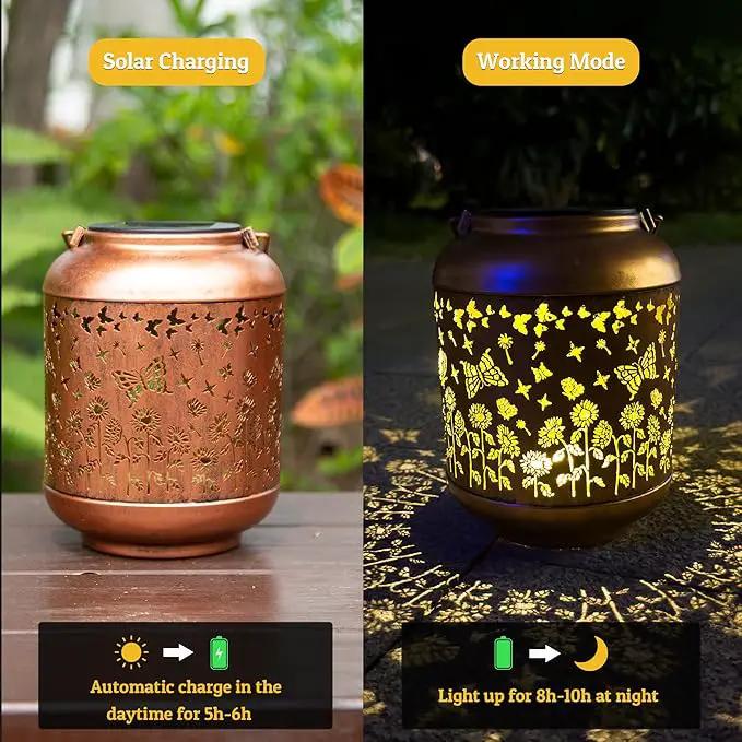 Solar Lanterns Outdoor, Waterproof Hanging Solar Lantern Garden Decor, Solar Lights for Backyard Porch Patio Table Yard Balcony Lawn Pathway, Butterfly Gifts for Women Grandma Mom by GreenHaven Gardens