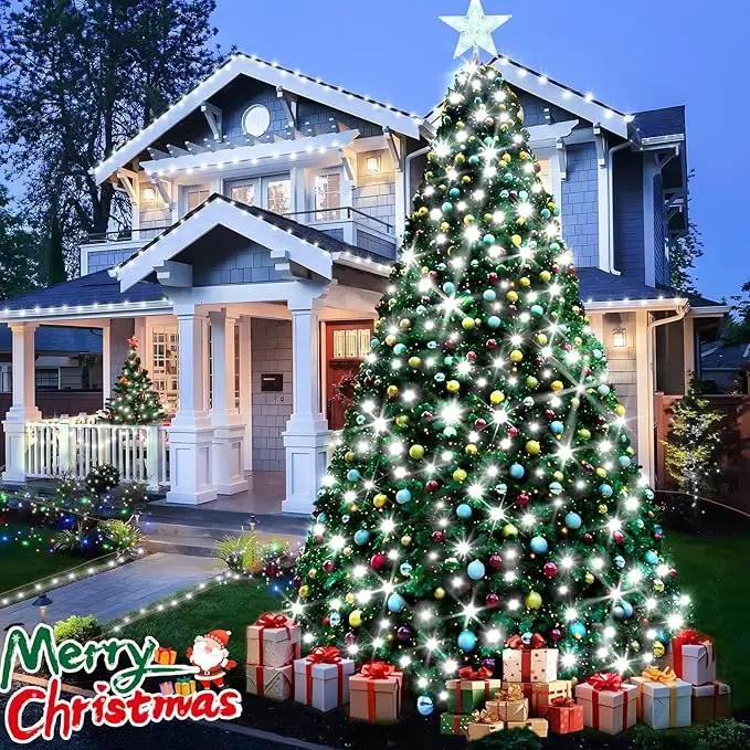 KNONEW 197FT 500 LED Christmas Lights Outdoor String Lights 8 Modes & Memory Fairy Light Plug in Waterproof LED String Lights for Xmas Yard Tree Wedding Party Holiday Decorations (Cool White) by GreenHaven Gardens