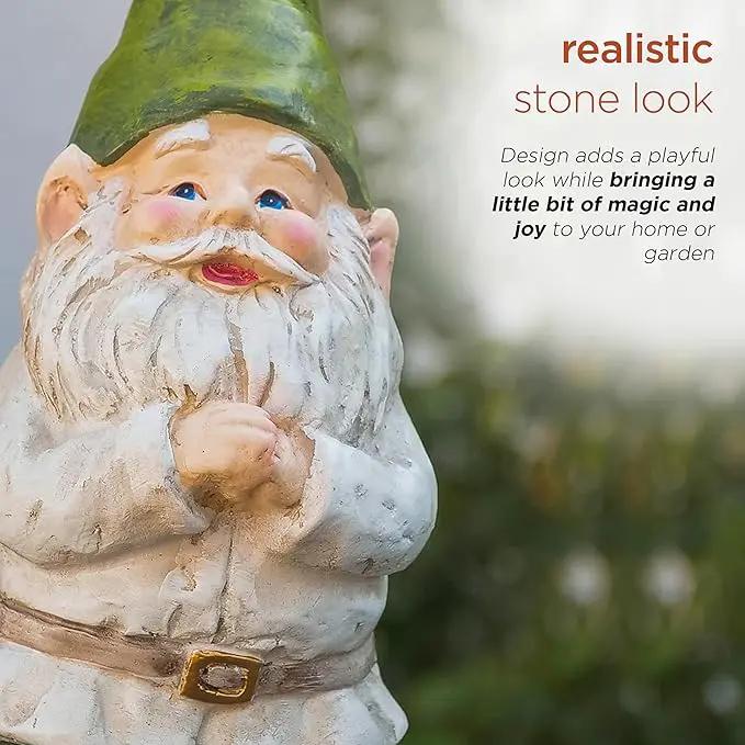Alpine Corporation 12" Tall Outdoor Garden Gnome Folding Hands Yard Statue Decoration by GreenHaven Gardens