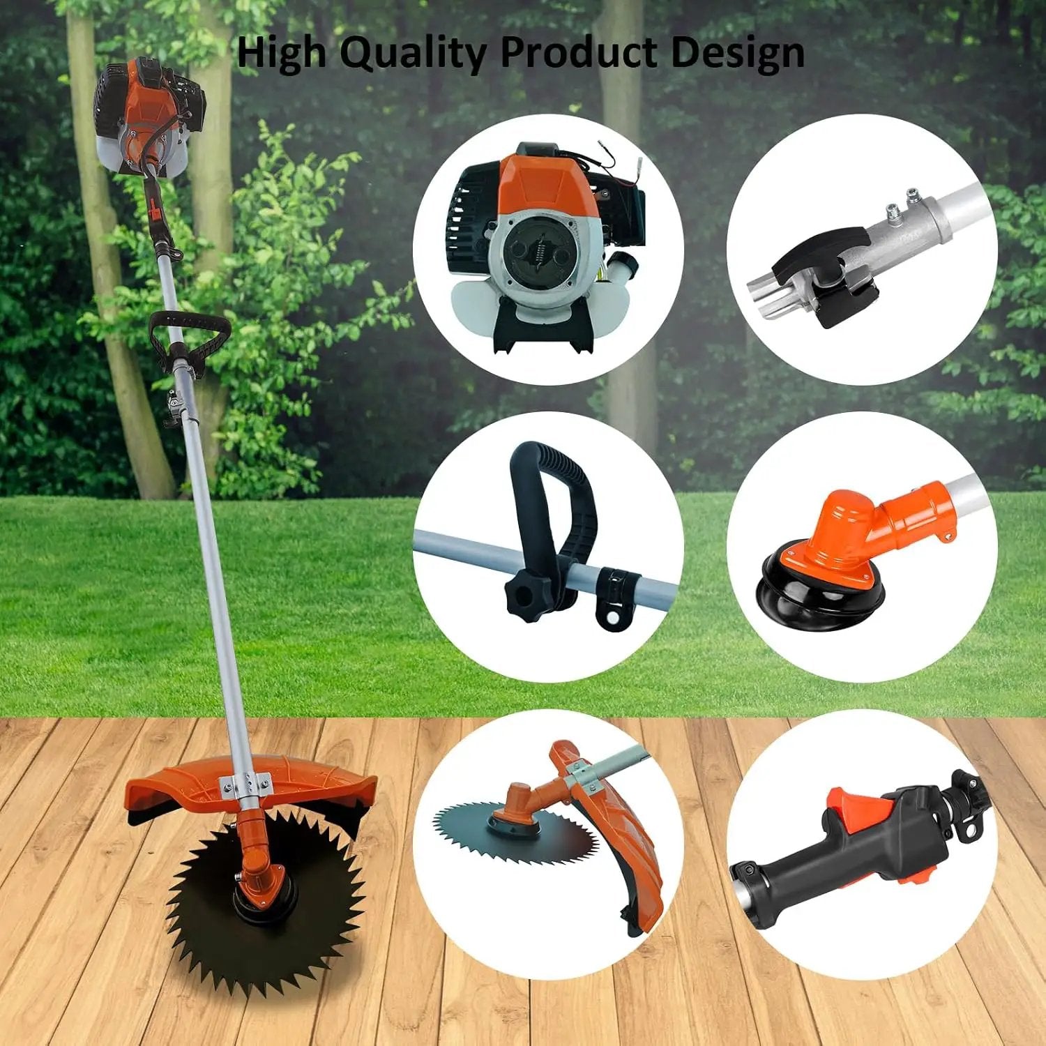 52cc Gas Weed Wacke, 6 in 1 Weed Eater 2-Stroke Gas String Trimmer Brush Cutter Gas Grass Trimmer Lawn Mower Grass Cutter by GreenHaven Gardens