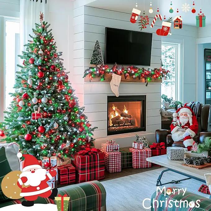 JMEXSUSS Connectable Red White and Green Christmas Lights, 8 Modes 100 LED Twinkle String Lights Indoor, Clear Wire Plug-in String Lights Outdoor Waterproof by GreenHaven Gardens
