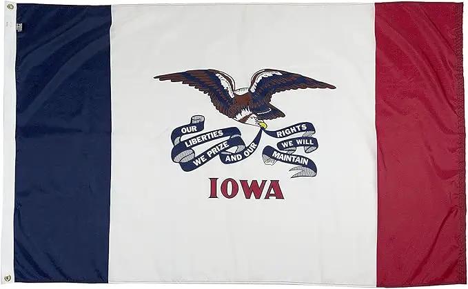 FlagSource Iowa Nylon State Flag, Made in the USA, 5x8' by GreenHaven Gardens