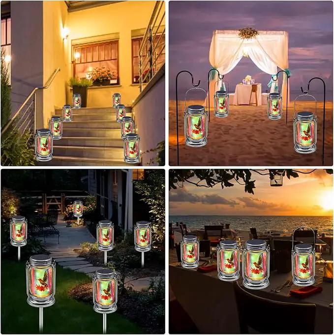 Hummingbird Solar Lanterns Outdoor Waterproof Hanging,2 Pack Outdoor Solar Lanterns,Gifts for Mom Women Men Decorative LED Lanterns for Yard, Patio, Lawn, Tabletop, Pathway, Landscape, Garden by GreenHaven Gardens