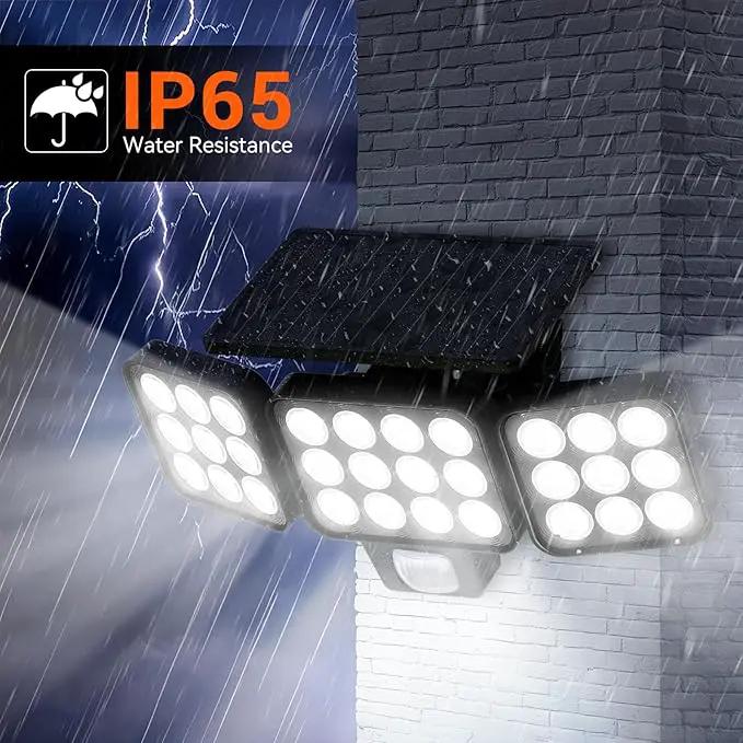 WdtPro 2025 Solar Lights Outdoor Flood Light, 3500LM Bright Motion Sensor Outdoor Lights, 3 Heads & Upgrade Glass Panel, LED Solar Powered Security Light Spotlights Waterproof for Outside Yard-2Pack by GreenHaven Gardens