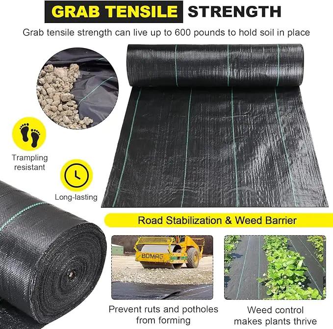 Driveway Fabric - 5x500 ft Heavy Duty 4OZ French Drain Fabric for Erosion Control & Landscape Weed Barrier by GreenHaven Gardens
