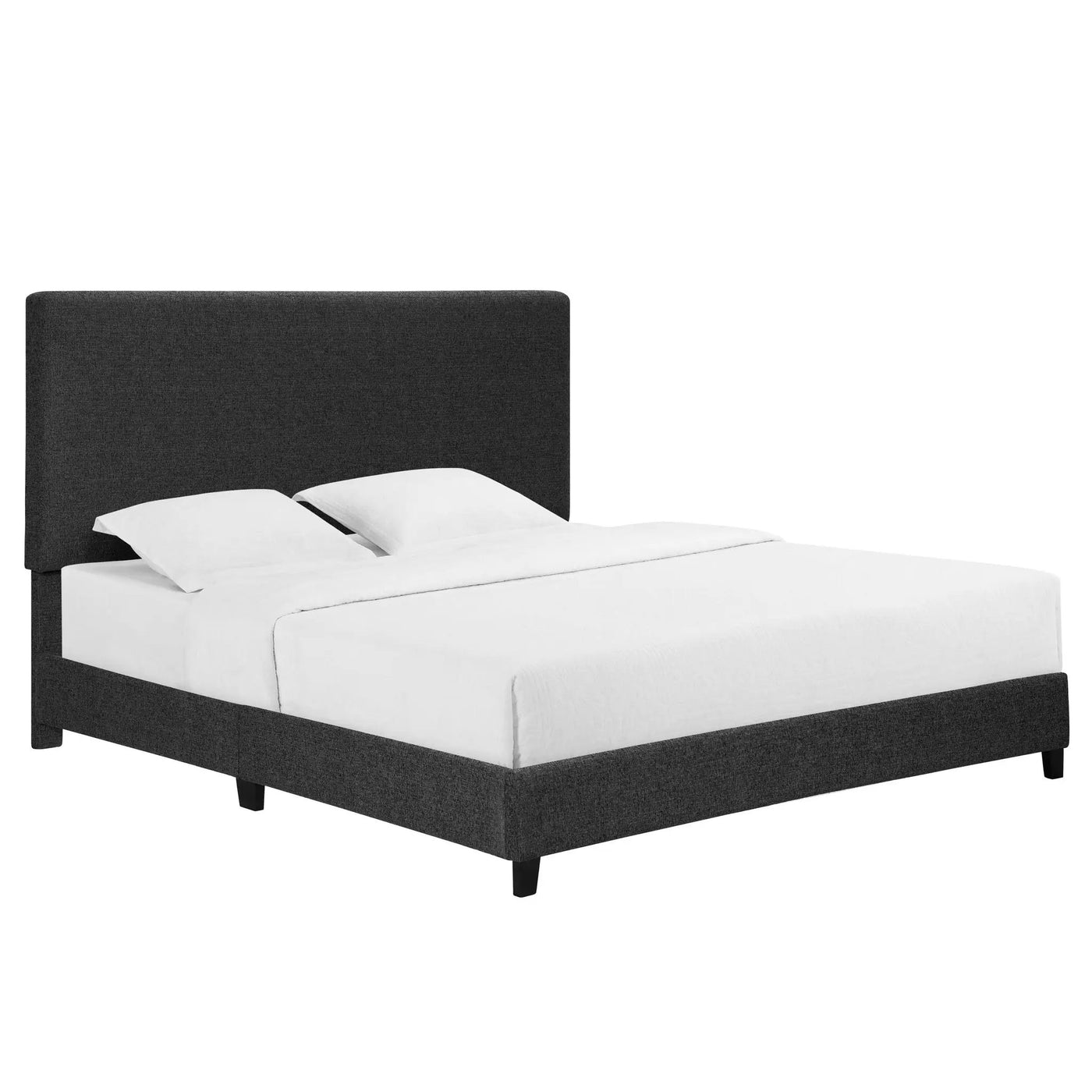 Platform Bed & Upholstered Headboard by HouseOfZazla