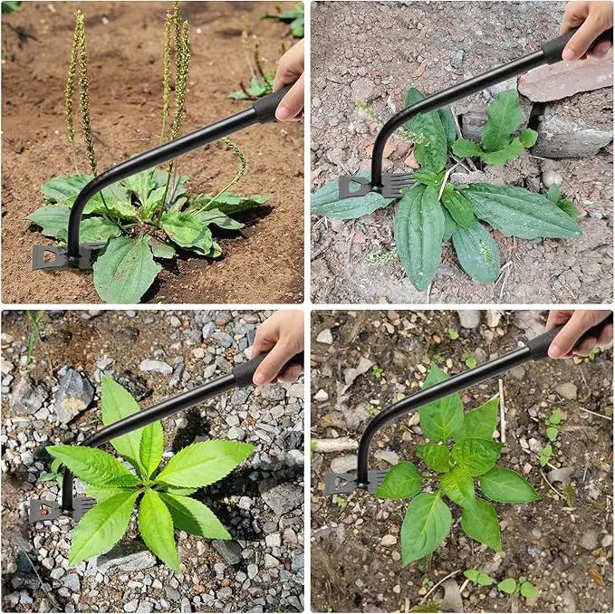 Gardening Hand Weeder Tools, Weeding Artifact Uprooting Weeding Tool, Durable Manganese Steel Hand Weeder Tool, Manual Multifunctional Weeders Gardening Tools for Yard and Garden (6 Teethes), 2 Pack by GreenHaven Gardens