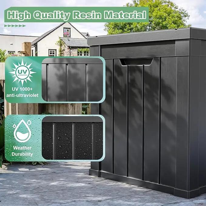 DRATO 50 Gallon Deck Box, Outdoor Storage Box for Patio Cushion, Sports Equipment, Garden Tools,Waterproof Patio Storage box, Lockable (Black) by GreenHaven Gardens