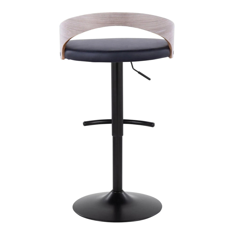 Grotto - Contemporary Adjustable Barstool With Swivel With Rounded T Footrest Elegant Design (Set of 2) by Unique Piece Furniture