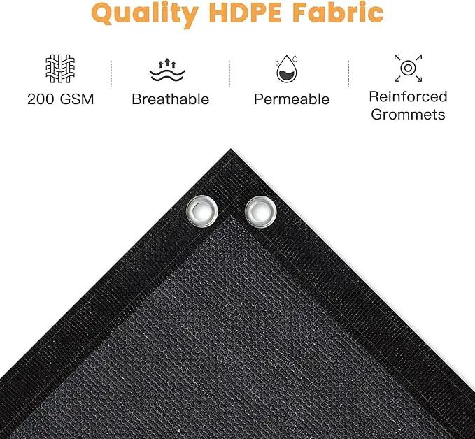 VICLLAX Shade Fabric Sun Shade Cloth Privacy Screen with Grommets for Patio Garden Pergola Cover Canopy Carport 12x20 FT, Graphite by GreenHaven Gardens