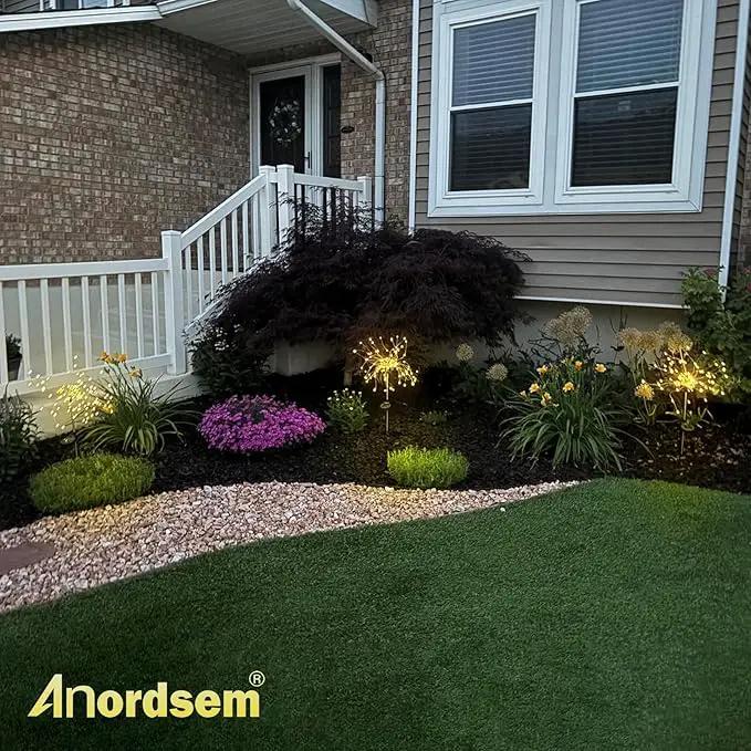 Anordsem Solar Lights Outdoor Waterproof: Garden Light Solar Powered for Yard Outside - Sparkler Fireworks Twinkle Lighting Path Decor 2 Pack - LED Starburst Gardening Gifts for Women Mom Wife by GreenHaven Gardens