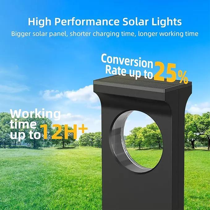 Solar Pathway Lights Outdoor, 4 Pack Upgraded Moon Shaped Landscape Lights - Brighter & Waterproof Solar Powered Decor for Yard, Garden, Path, Walkway, and Outdoor Decoration by GreenHaven Gardens