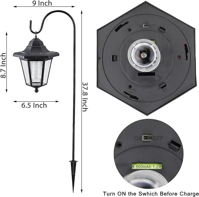 MAGGIFT 37.8 Inch Hanging Solar Lights for Outside Solar Garden Lights Decorative Lanterns with 2 Shepherd Hooks Waterproof Landscape Lighting for Lawn Patio Yard Pathway Driveway,2 Pack by GreenHaven Gardens