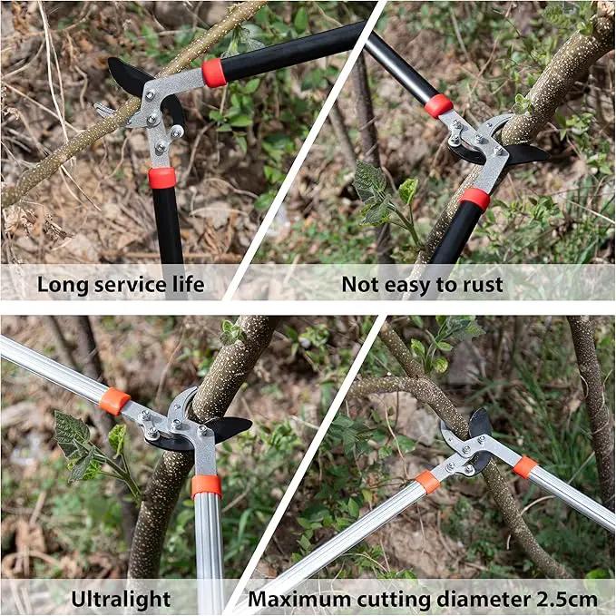 Heavy Duty Garden Lopper Pruning Shears, Aluminum Alloy or Carbon Steel, Tree Branch Cutter with Non-slip Handle, Labor-saving Gardening Tools, Yard, Orchard (Vigorously cut black steel) by GreenHaven Gardens