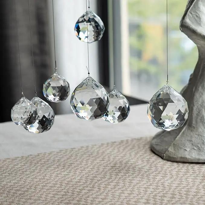 Crystalsuncatcher Clear Glass Crystal Ball Prism Feng Shui Lamp Hanging Drop Chandelier Pendants Suncatchers Pack of 12 pcs(20mm) by GreenHaven Gardens