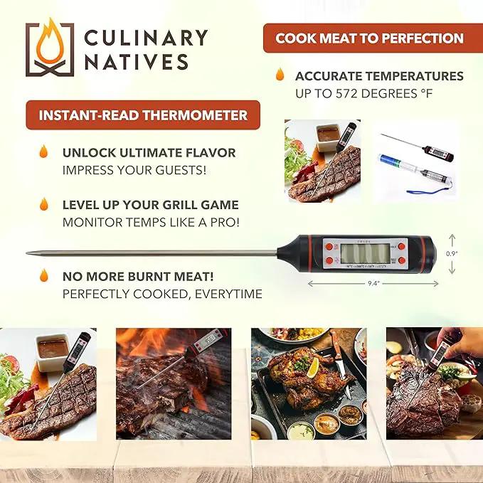 Meat Claws and Smoker Gloves | No.1 Heat Resistant BBQ Grill Gloves | Pulled Pork Claws | Thermometer | Silicone Oven Mitts & Razor-Edge Meat Shredders | Barbecue, Grilling, Smoking, Shredding (Black) by GreenHaven Gardens