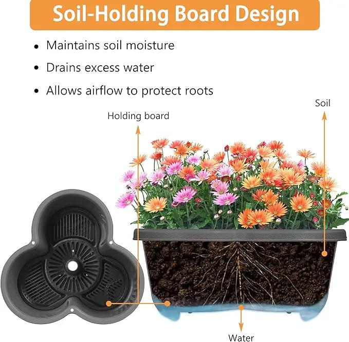 VECELO 5 Tier Vertical Garden Planter, Self Watering Stackable Planters with Wheels for Strawberries, Herbs, Flowers, Vegetables, Dark Gray by GreenHaven Gardens