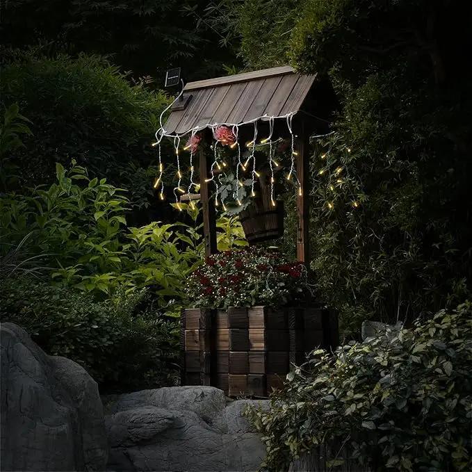 Wooden Wishing Wells for Outdoors with Solar Light Strip, Wishing Well Planters Also Add Splendor to Your Yard at Nightt, Brown by GreenHaven Gardens