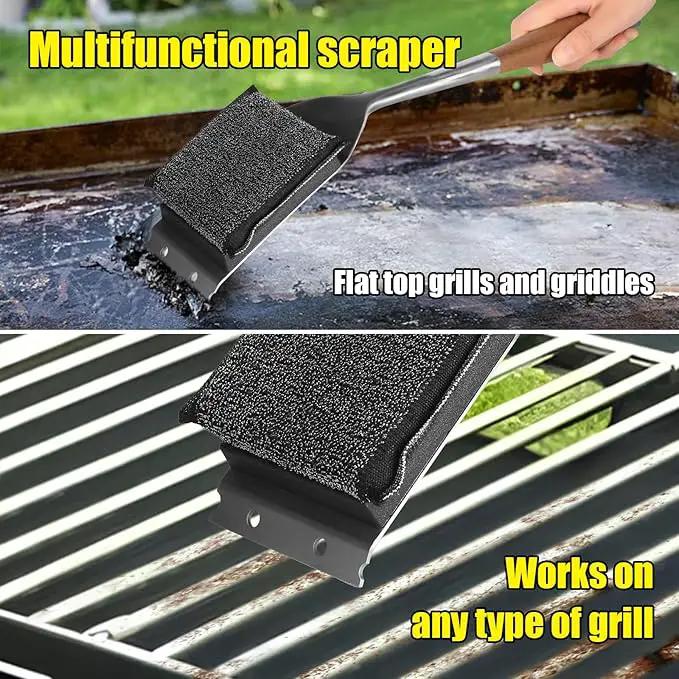BBQ Replaceable Scraper Cleaning Head, Durable for Cast Iron or Stainless-Steel Grates, Barbecue Cleaner (Only Replaceable Cleaning Head No Grill Brush) by GreenHaven Gardens