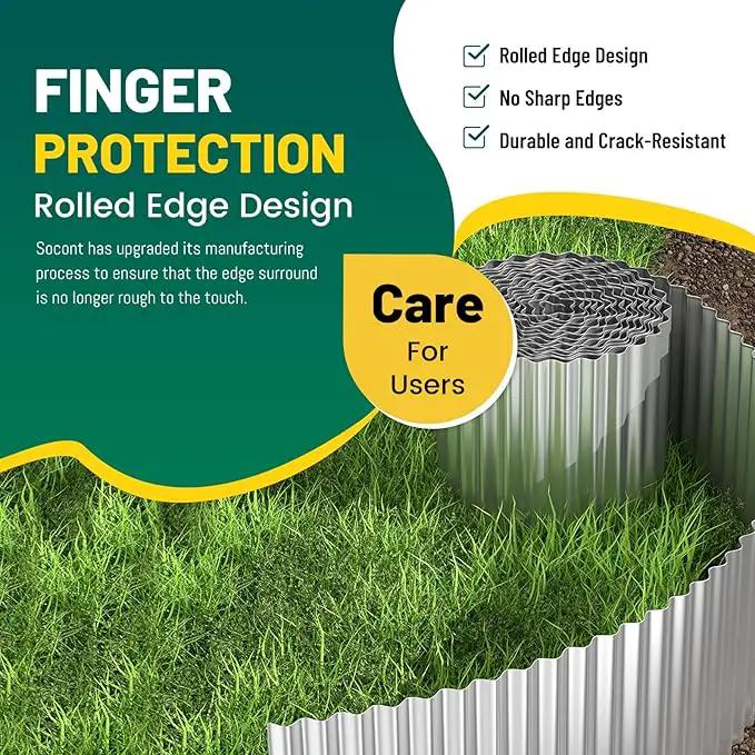 Corrugated Metal Garden Edging, 6"×20Ft Durable Landscape Border for Garden, Lawn, Flower Beds and Paver Edging (Silver) by GreenHaven Gardens