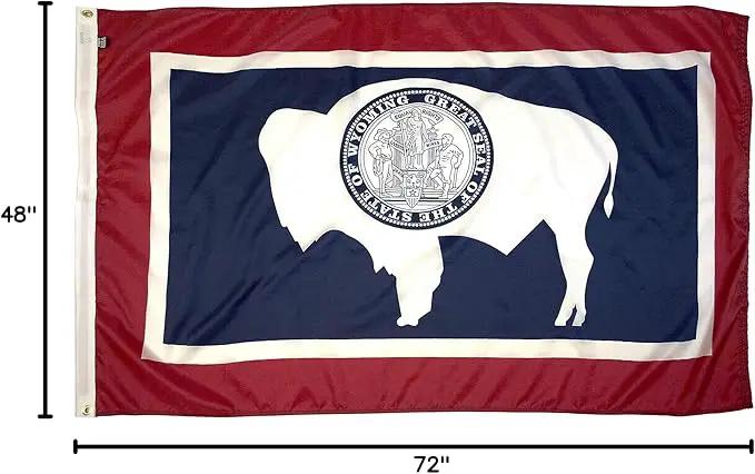 FlagSource Wyoming Nylon State Flag, Made in USA, 4x6' by GreenHaven Gardens