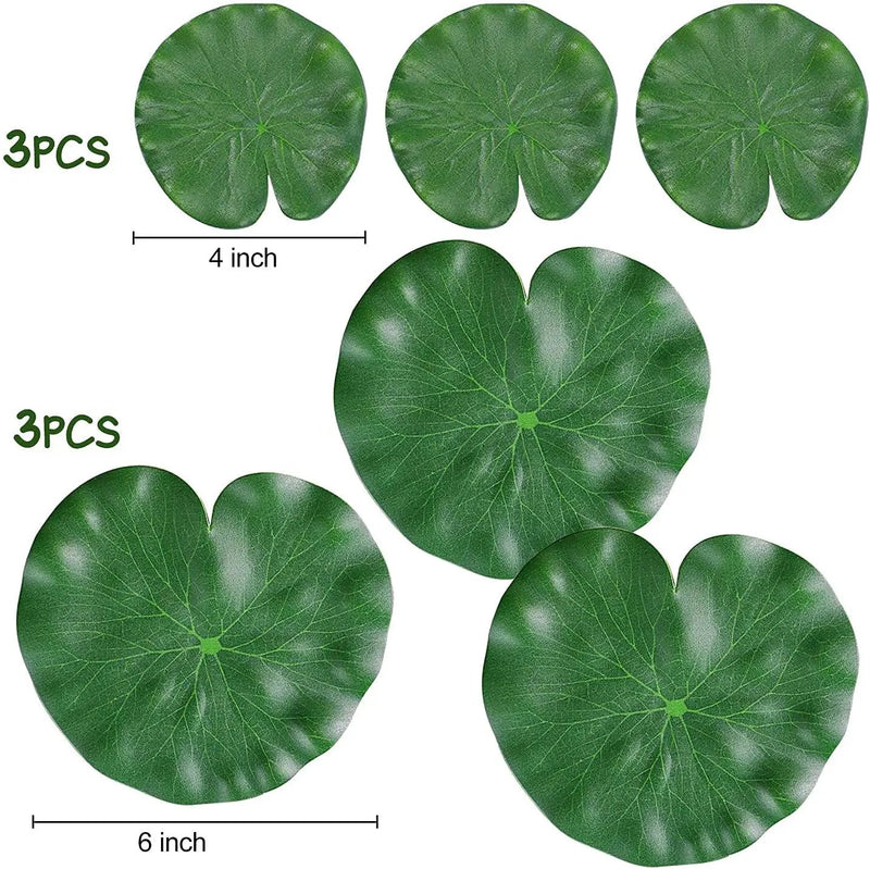 Floating Lily Pads for Ponds, 6Pcs Realistic Lily Pads Leaves Artificial Floating Foam Lotus Leaves Plastic Foam Water Lily Pads Foliage Pond Decor for Pond Pool Koi Fish Patio Aquarium by GreenHaven Gardens