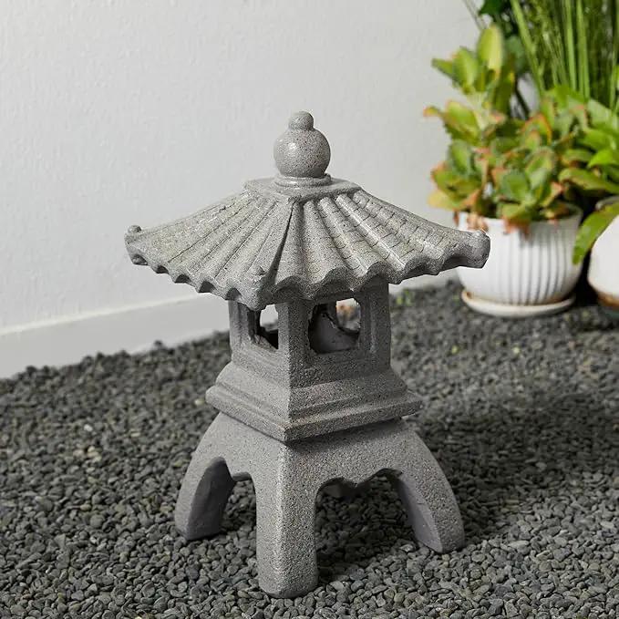 Glitzhome MGO Faux Concrete Pagoda Garden Statue Indoor and Outdoor Decoration, 16" H by GreenHaven Gardens