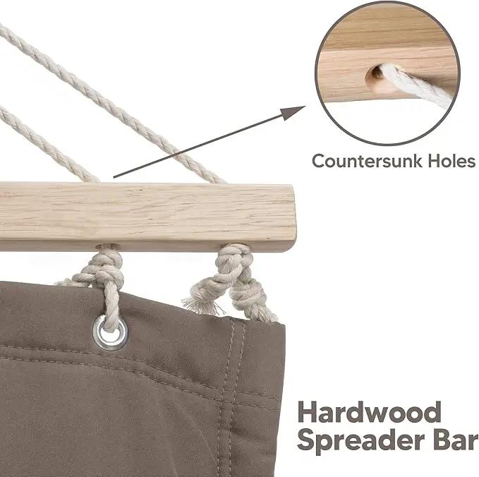SUNCREAT 55 Inch Extra Large Double Hammock with 12 ft Stand, 475lbs Capacity, Outdoor Portable Hammock with Hardwood Spreader Bar, Extra Large Pillow, Brown by GreenHaven Gardens