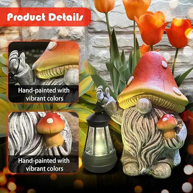 Mushroom Gnome Garden Decor Outdoor Statues, Cute Solar Lights Lawn, Balcony, Yard Decorations, Outdoor Garden Decorations for Patio Mom Gift by GreenHaven Gardens