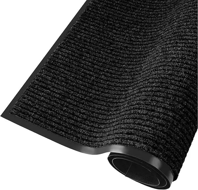 fani Heavy Duty Large Outdoor Indoor Entrance Black Doormat Waterproof Low Profile Entrance Rug Front Door Mat Patio Anti-Skid Rubber Back, 48x120 inch (Black) by GreenHaven Gardens