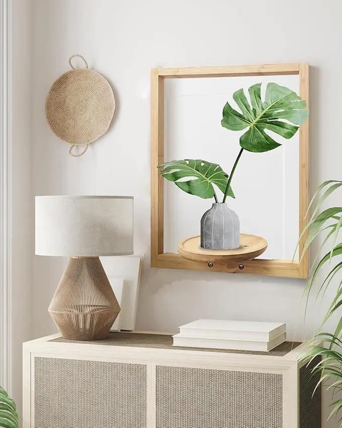 yadoker Wall Planters for Indoor Plants,Bamboo Hanging Plant Holders, Wall Decor Plant Stand, 1-Pack Window Plant Shelves for Living Room & Entryway by GreenHaven Gardens