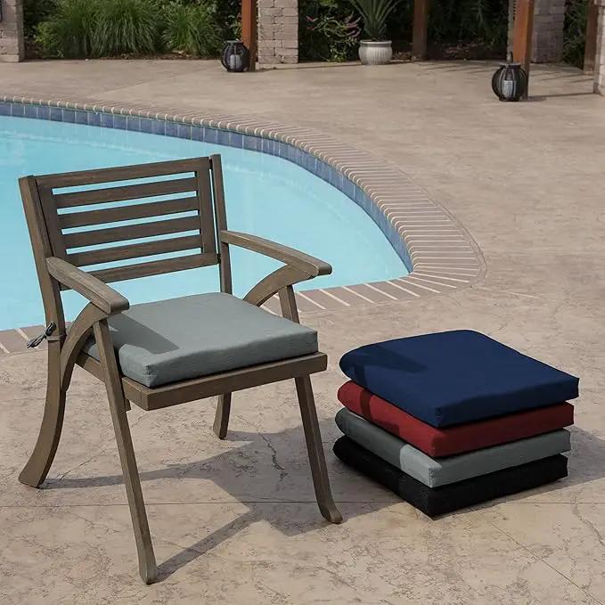 Arden Indoor/Outdoor Seat or Rocking Chair Cushion, 19 x 18, Water Repellent, Rain Proof, Fade Resistant Cushion for Rocking or Dining Chairs Stone Grey Leala by GreenHaven Gardens