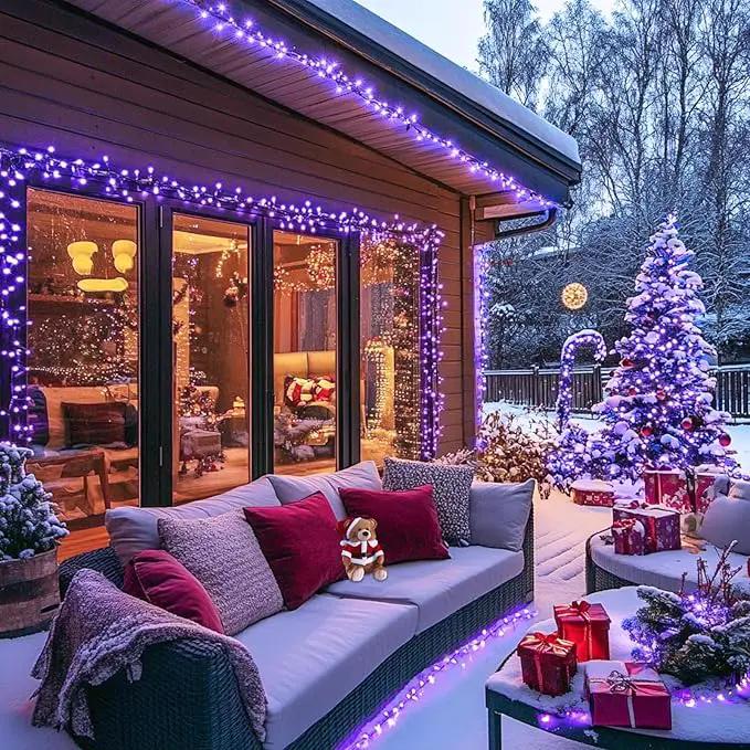 JMEXSUSS 500 LED Purple Christmas Lights, 173ft 8 Modes Christmas String Lights Outdoor Waterproof, Green Wire Purple LED Christmas Tree Lights for Indoor Party House Christmas Decorations by GreenHaven Gardens