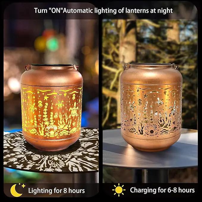 Outdoor Solar Lantern Ocean Element Waterproof Decorative Light Hanging Solar Light for Patio, Balcony, Backyard, Porch, Can be Used as a Gift for Mom and Grandma (Underwater World) by GreenHaven Gardens