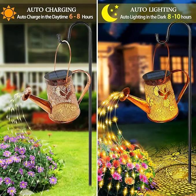 Solar Watering Can Lights, Hummingbird Gifts for Women Mom Grandma Birthday, Waterproof Outdoor Garden Decor Large Hanging Solar Lanterns Garden Lights for Patio Porch Yard Flowerbed Pathway by GreenHaven Gardens