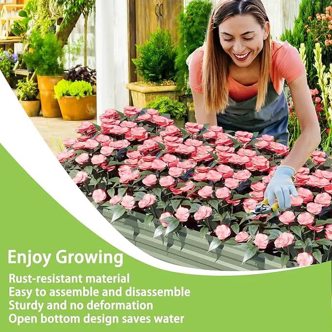 Aoodo 4 x 2 x 1 ft Raised Garden Bed for Patio Garden Lawn, Bed Only, Set of 2 by GreenHaven Gardens