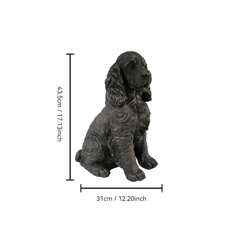 20" Bronze Finish Realistic Sitting Cocker Spaniel Dog Statue by HouseOfZazla