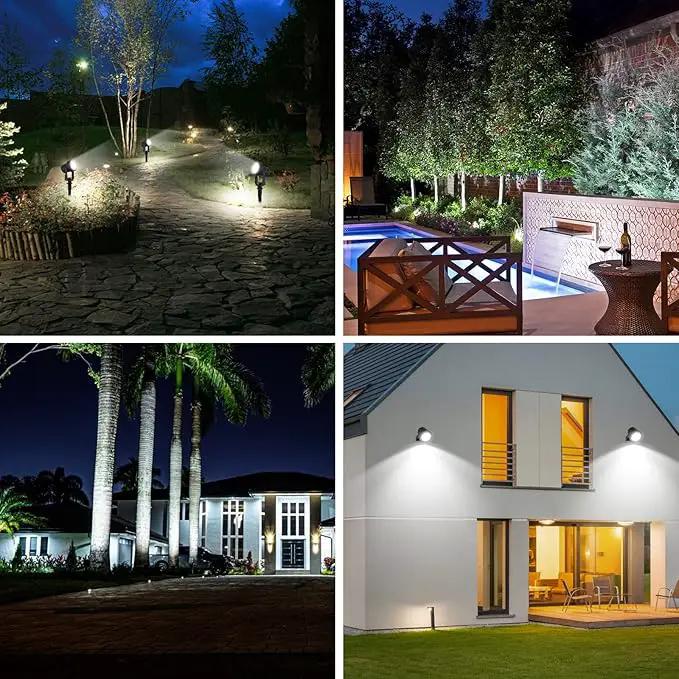 T-SUNUS Solar Garden Spot Lights, LED Solar Landscape Light Outdoor IP65 Waterproof 9.8ft Cable, Separated Solar Panel, Auto ON/Off for Garden, Driveway, Pathway, Pool Area (White 6000K) by GreenHaven Gardens