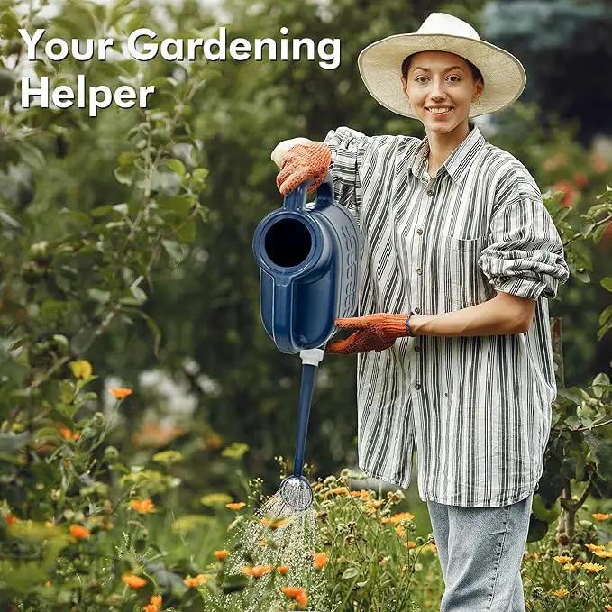 2 Gallon Watering Can for Outdoor Plants, Plant Watering Can with Removable Long Spout and Stainless Steel Sprinkler Head, Large Water Can for Garden Flowers Vegetables by GreenHaven Gardens