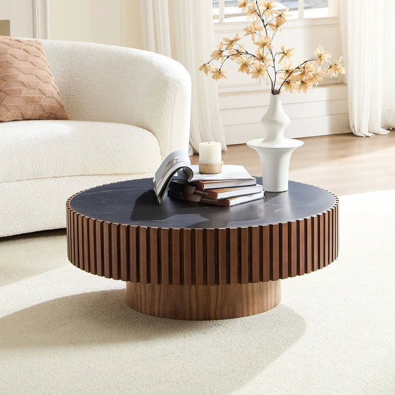 35.43" Nesting Round Sintered Stone Coffee Table by HouseOfZazla