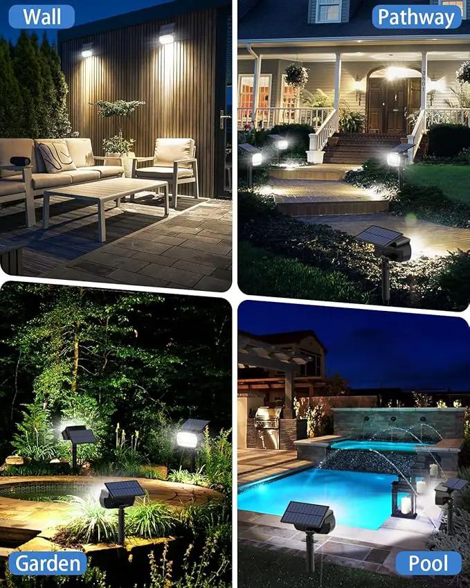 Fabrito Solar Spot Lights Outdoor 136 LEDs, Large Area Lighting Solar Lights Outdoor, 6 Pack IP65 Waterproof Landscape Spotlights Auto On/Off for Yard, Garden, Pathway, Plants,Tree (Cool White) by GreenHaven Gardens