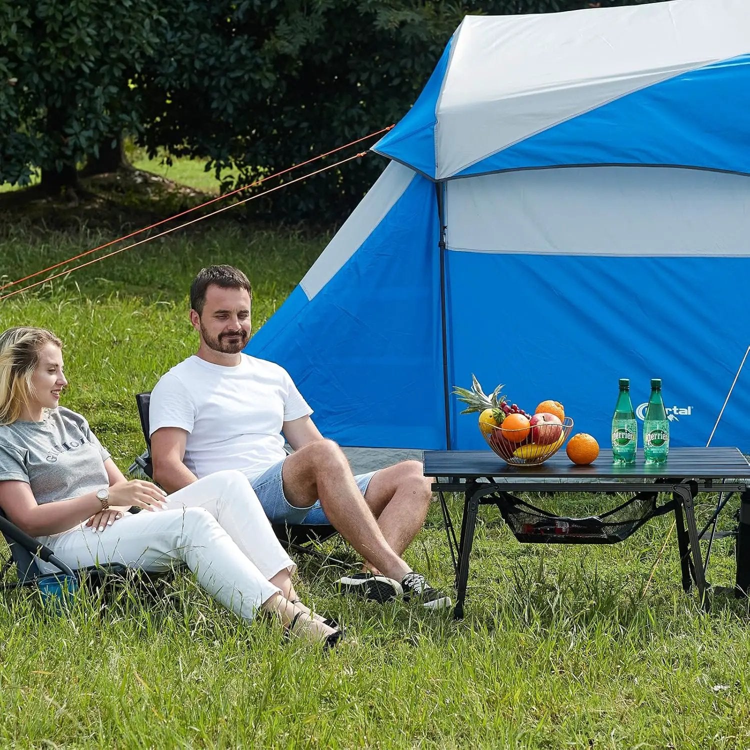 PORTAL Camping Table Foldable Portable with Adjustable Legs, Aluminum Folding Table Roll Up Table with Carrying Bag for Outdoor, Beach, Picnic, Backyards, BBQ and Party, Black by GreenHaven Gardens