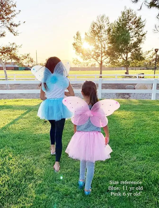 LOLASATURDAYS- Fairy Wings, Butterfly Wings, Fairy Wings Kids, Fairy Costume, Alas, Wings Costume, Tinkerbell Wings, Fairy Wings for Girls, Set of 6 (22" x 15") by GreenHaven Gardens