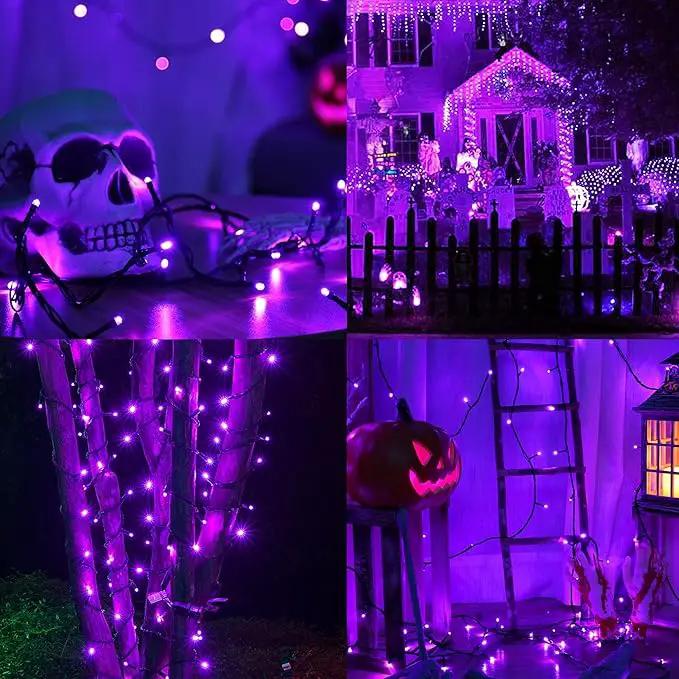 weillsnow 164FT 500 LED Purple Christmas Lights, 8 Modes Waterproof Plug in String Lights for Halloween Christmas Indoor Outdoor Yard Party Wedding Garden Home Decorations (Purple, 164FT) by GreenHaven Gardens