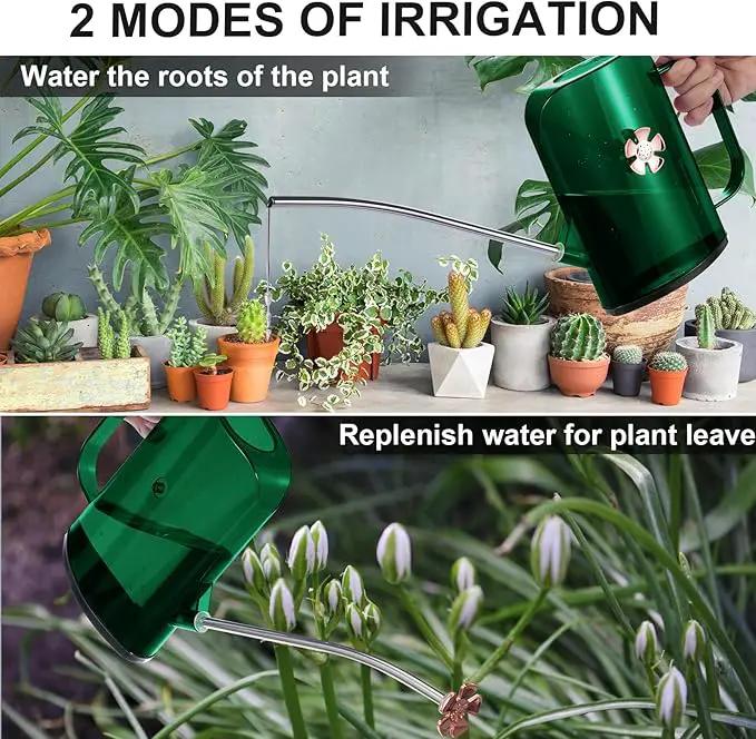 Watering Can Indoor for House Plants Small Watering cans with Long Spout Flower Model Sprinkler Head 1.2L (Green, 1.2L) by GreenHaven Gardens