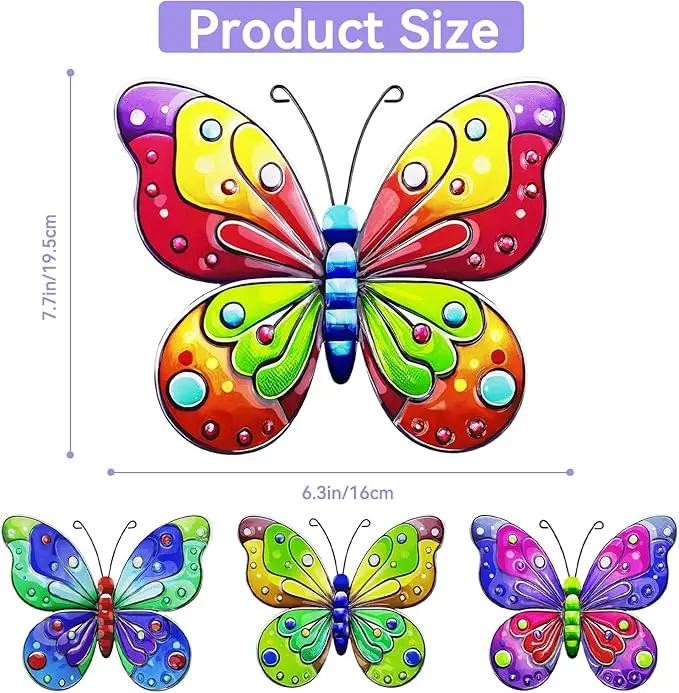 ULENDIS 4 Pack Metal Butterfly Wall Decor, Outdoor Fence Wall Art Decor, Hanging Decoration for Garden Backyard Living Room Balcony Patio Indoor(B) by GreenHaven Gardens