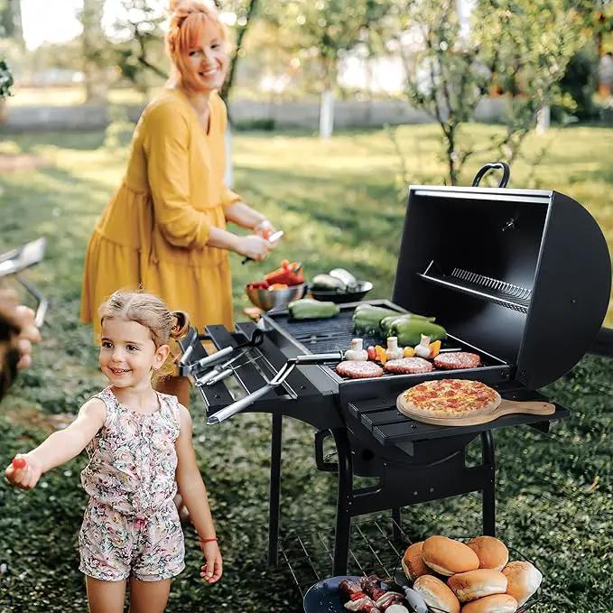 Devoko Charcoal Grill, Outdoor BBQ Grill with Offset Smoker and Side Table for Garden and Parties by GreenHaven Gardens