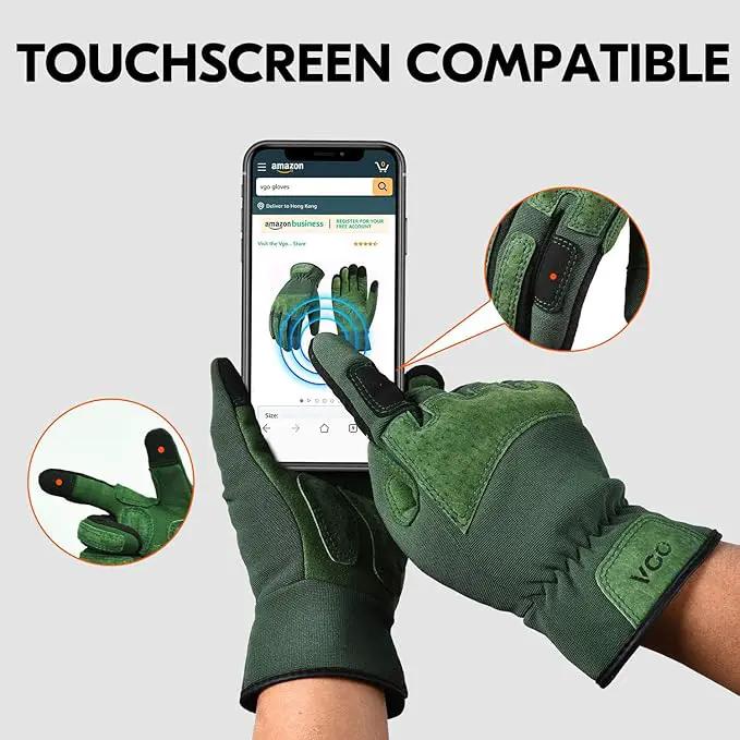 Vgo... 1-Pair Ladies' Synthetic Leather Gardening Gloves, Puncture-proof, Thornproof, Durability & Anti-shock Work Gloves, Touchscreen (Size L, Green, SL7471) by GreenHaven Gardens