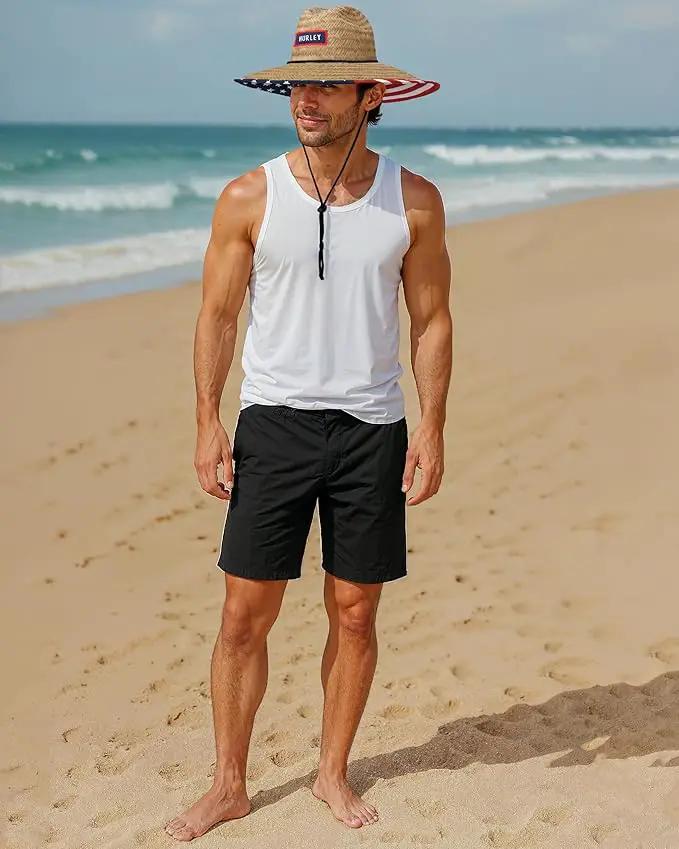 Hurley Men's Straw Hat - Bayside Lifeguard Straw Sun Hat by GreenHaven Gardens