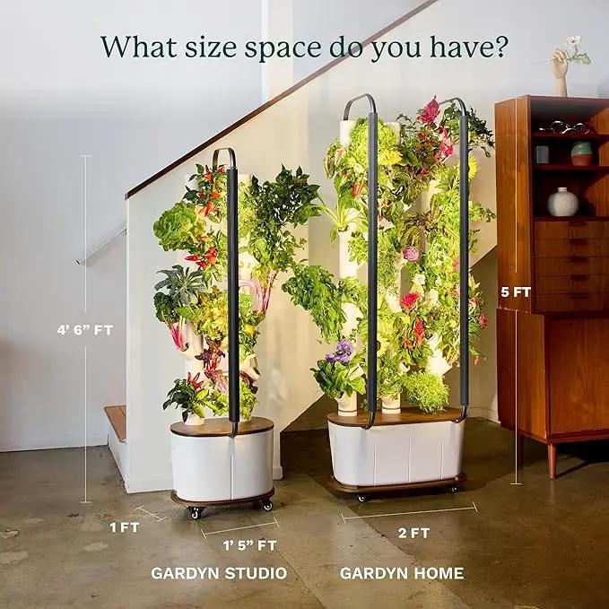 Gardyn Studio Hydroponics Growing System Kit & Vertical Indoor Garden Planter | Smart Herb Garden | Includes 16 Non-GMO Indoor Plants, Herbs, Vegetables & LED Grow Light for Your Home Gardening System by GreenHaven Gardens